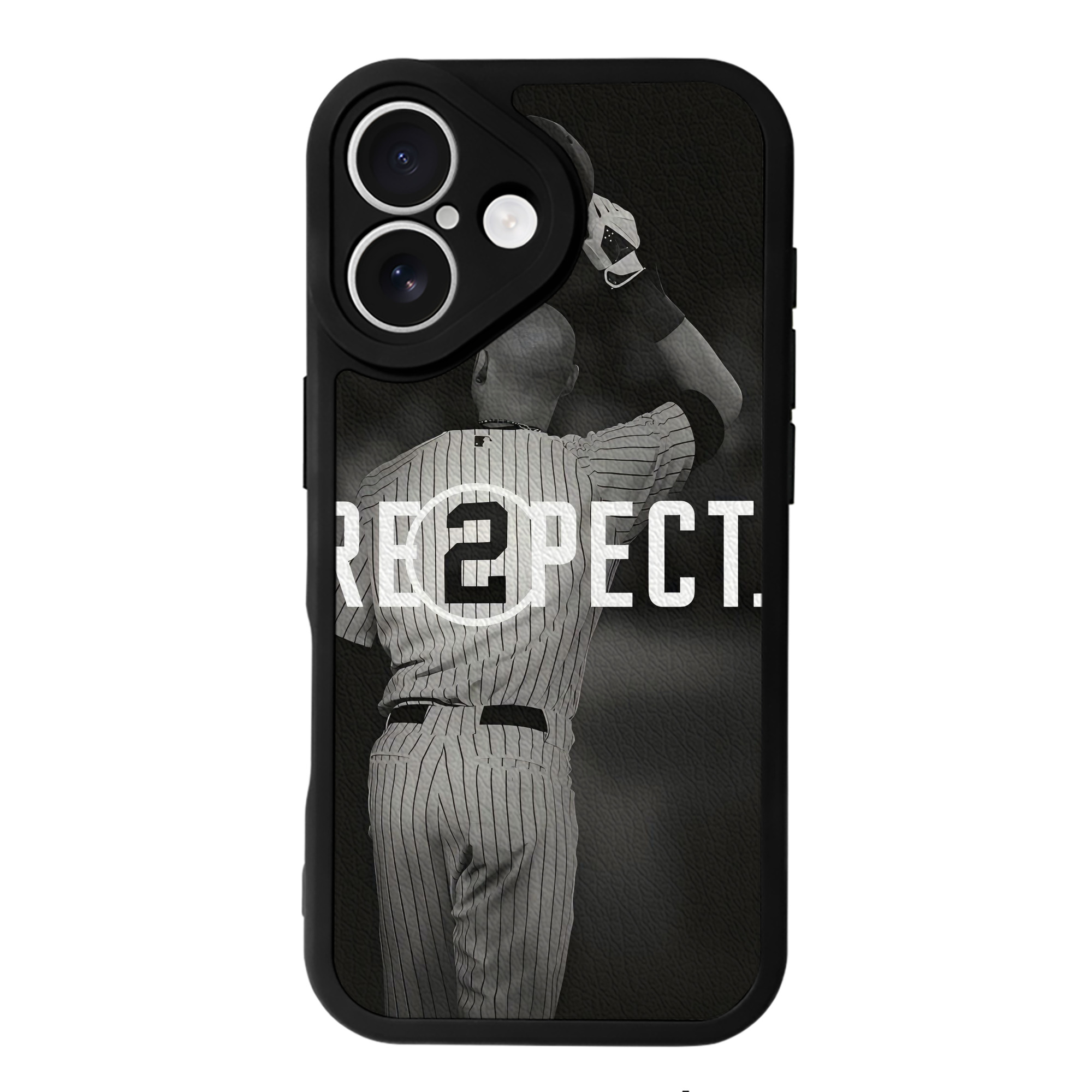 Derek Jeter 37 IPhone 16 Silicone Leather Case – UV Print, Lambskin Texture – Perfect Fit, Wireless Charging Compatible, Scratch Resistant, Precise Cutouts – Stylish Protection For IPhone 16